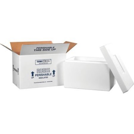 THE PACKAGING WHOLESALERS Foam Insulated Shipping Kit, 17"L x 10"W x 10-1/2"H, White 246C